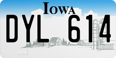 IA license plate DYL614