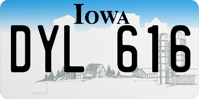 IA license plate DYL616