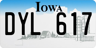 IA license plate DYL617