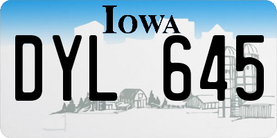 IA license plate DYL645
