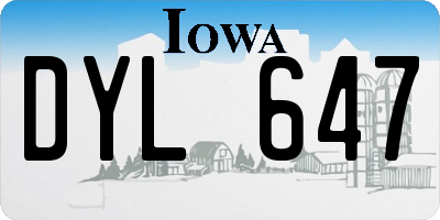 IA license plate DYL647