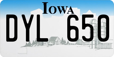 IA license plate DYL650