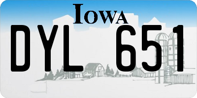 IA license plate DYL651