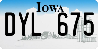 IA license plate DYL675