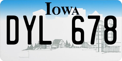 IA license plate DYL678
