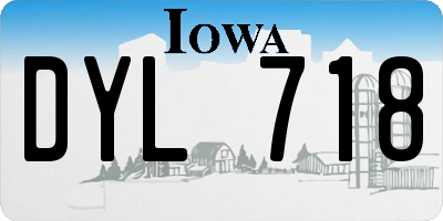 IA license plate DYL718