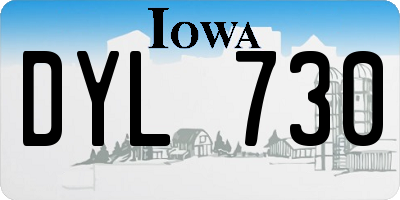 IA license plate DYL730