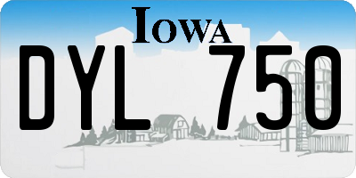 IA license plate DYL750