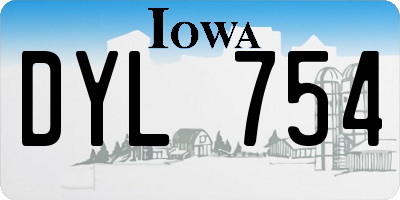 IA license plate DYL754