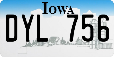 IA license plate DYL756