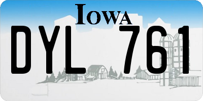 IA license plate DYL761