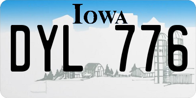 IA license plate DYL776