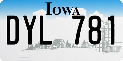 IA license plate DYL781