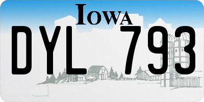 IA license plate DYL793