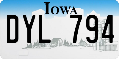 IA license plate DYL794