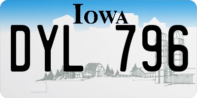 IA license plate DYL796