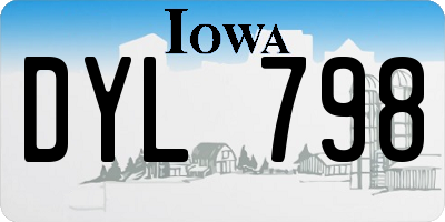 IA license plate DYL798