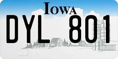 IA license plate DYL801