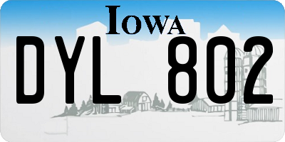 IA license plate DYL802