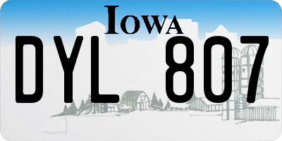 IA license plate DYL807