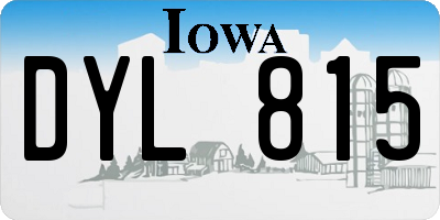 IA license plate DYL815