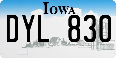 IA license plate DYL830