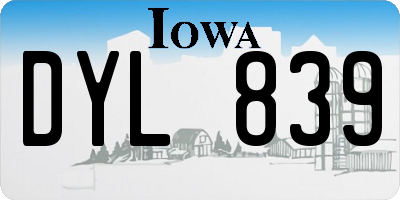 IA license plate DYL839