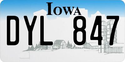 IA license plate DYL847