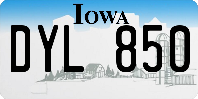 IA license plate DYL850