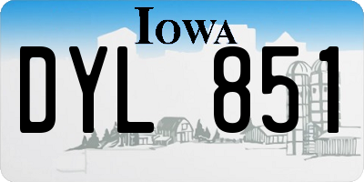 IA license plate DYL851