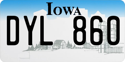 IA license plate DYL860