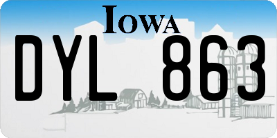 IA license plate DYL863