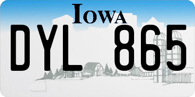 IA license plate DYL865