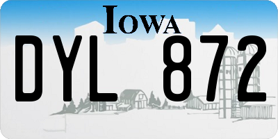 IA license plate DYL872