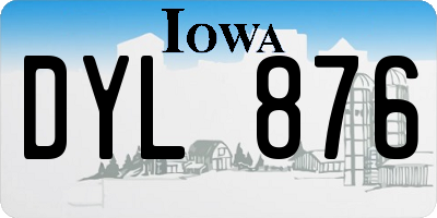 IA license plate DYL876