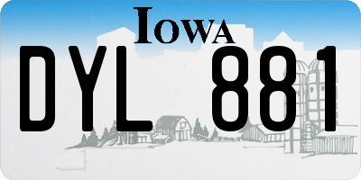IA license plate DYL881