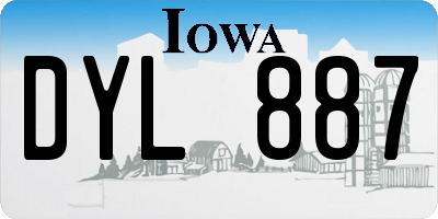 IA license plate DYL887