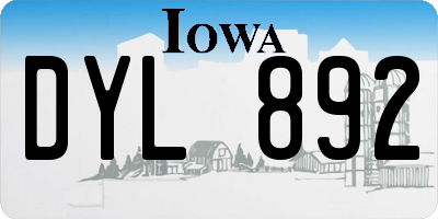 IA license plate DYL892