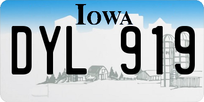 IA license plate DYL919