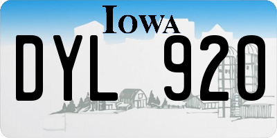 IA license plate DYL920