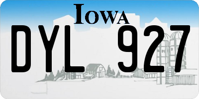 IA license plate DYL927