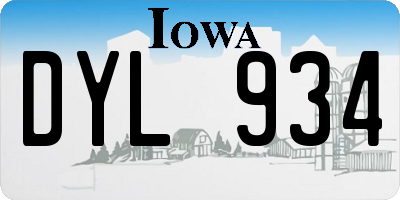 IA license plate DYL934