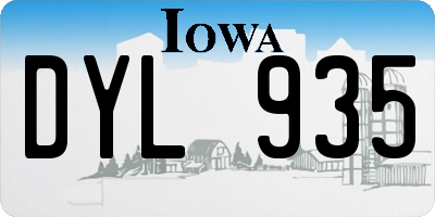 IA license plate DYL935