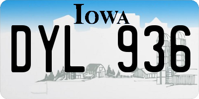 IA license plate DYL936