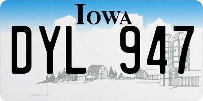 IA license plate DYL947