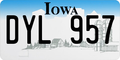 IA license plate DYL957