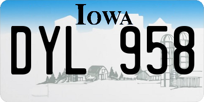 IA license plate DYL958