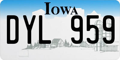 IA license plate DYL959