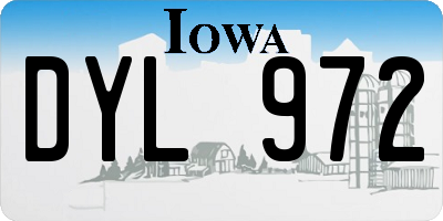 IA license plate DYL972