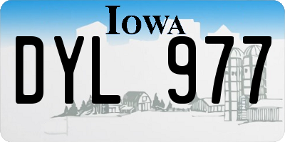 IA license plate DYL977